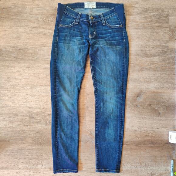 Hatch x Current Elliott‎ Maternity Stiletto Jeans Womens 25 Dark Blue Stretch - Picture 1 of 10